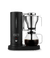 Aarke Matte Black coffee maker with glass carafe on a white background.