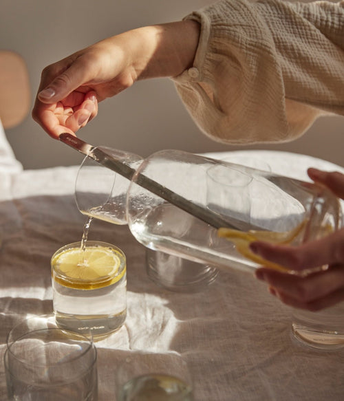 Aarke crystal glass carafe with mixing spoon