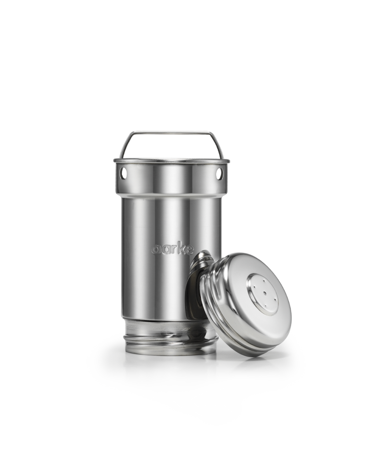 Aarke Purifier refillable stainless steel filter cartridgeAarke Purifier Large water filter jug filter cartridge in stainless steel